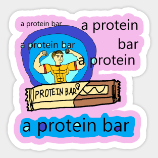 protein bar, protein bar vintage pattern Sticker